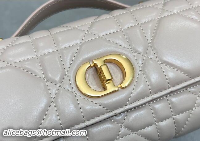 Well Crafted Dior Miss Caro Top Handle Pouch in Macrocannage Lambskin D2082 Pale Pink 2024