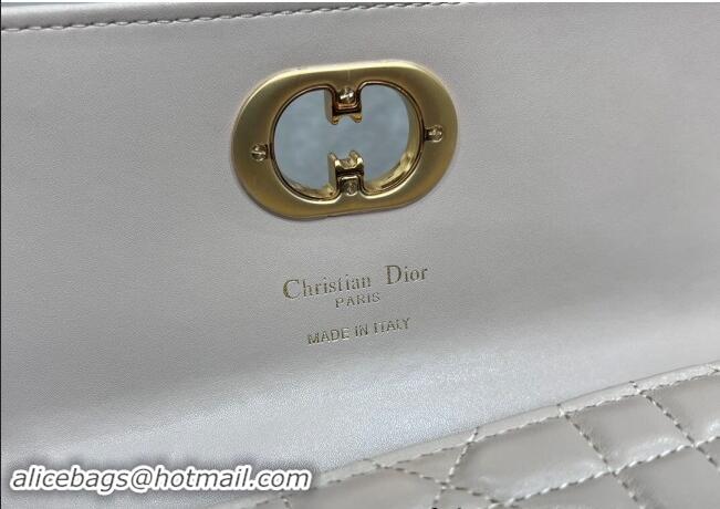 Well Crafted Dior Miss Caro Top Handle Pouch in Macrocannage Lambskin D2082 Pale Pink 2024