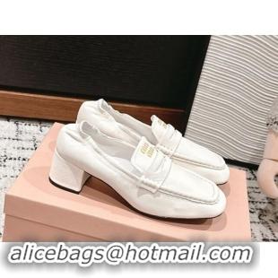 Durable Miu Miu Nappa leather Pumps 5cm White 114048