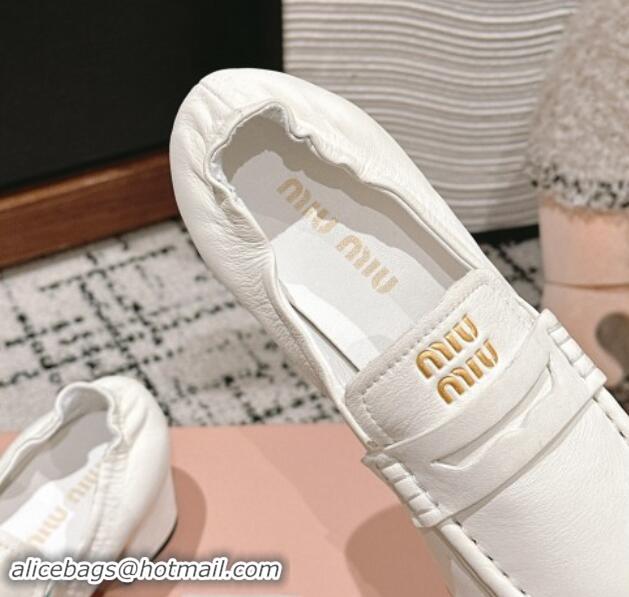 Durable Miu Miu Nappa leather Pumps 5cm White 114048