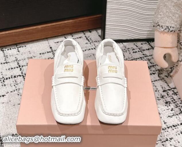 Durable Miu Miu Nappa leather Pumps 5cm White 114048