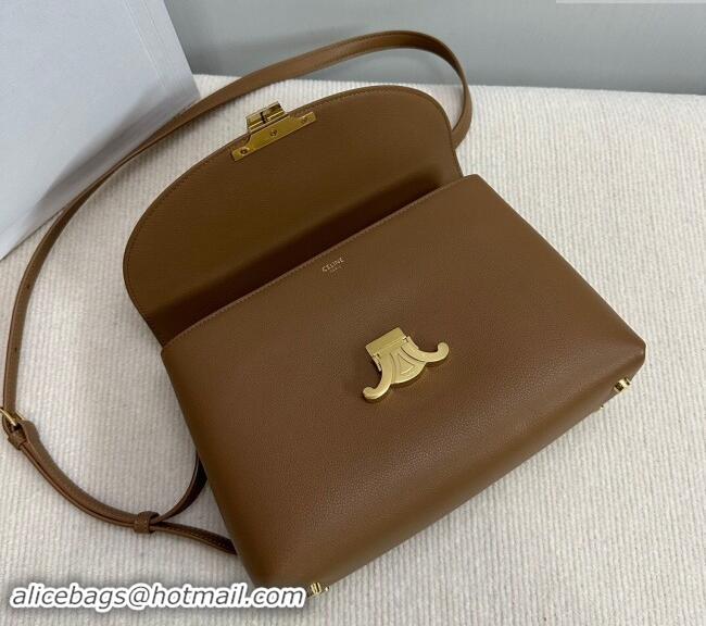 Promotional Celine Medium Nino Top Handle bag in Supple Calfskin 117523 Bronze Brown 2024