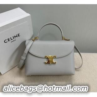 Buy Discount Celine Medium Nino Top Handle bag in Supple Calfskin 117523 Cloudy Grey 2024