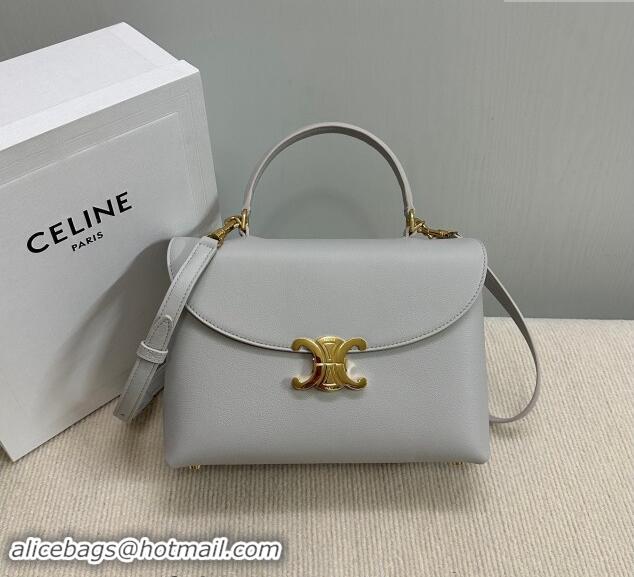 Buy Discount Celine Medium Nino Top Handle bag in Supple Calfskin 117523 Cloudy Grey 2024