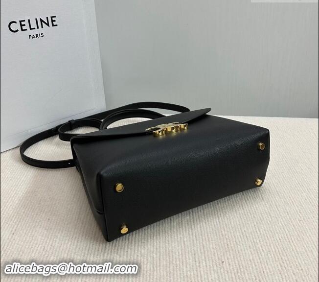 Super Quality Celine Medium Nino Top Handle bag in Supple Calfskin 117523 Black 2024