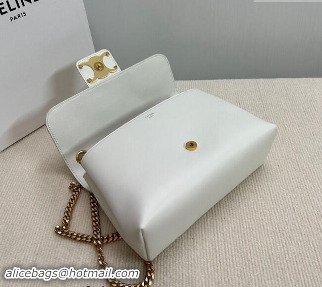 Well Crafted Celine Medium Victoire Shoulder Bag in Supple Calfskin 115853 White 2024