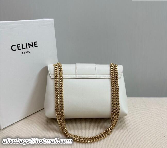 Well Crafted Celine Medium Victoire Shoulder Bag in Supple Calfskin 115853 White 2024