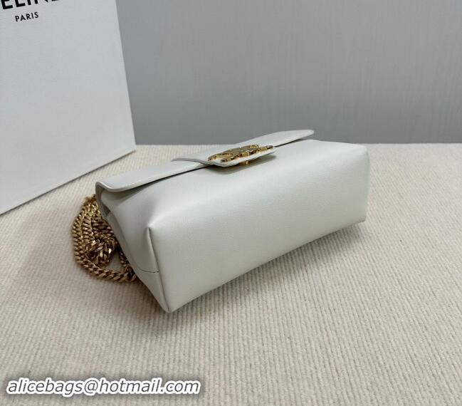 Well Crafted Celine Medium Victoire Shoulder Bag in Supple Calfskin 115853 White 2024