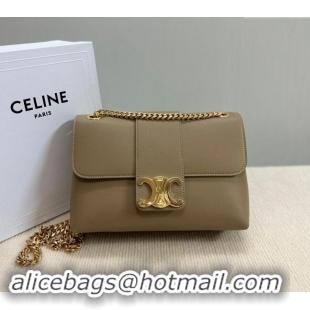 Top Design Celine Medium Victoire Shoulder Bag in Supple Calfskin 115853 Beige 2024