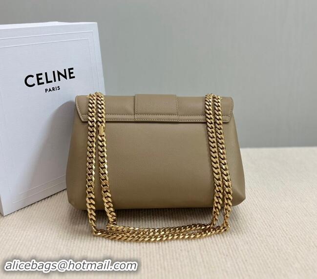 Top Design Celine Medium Victoire Shoulder Bag in Supple Calfskin 115853 Beige 2024