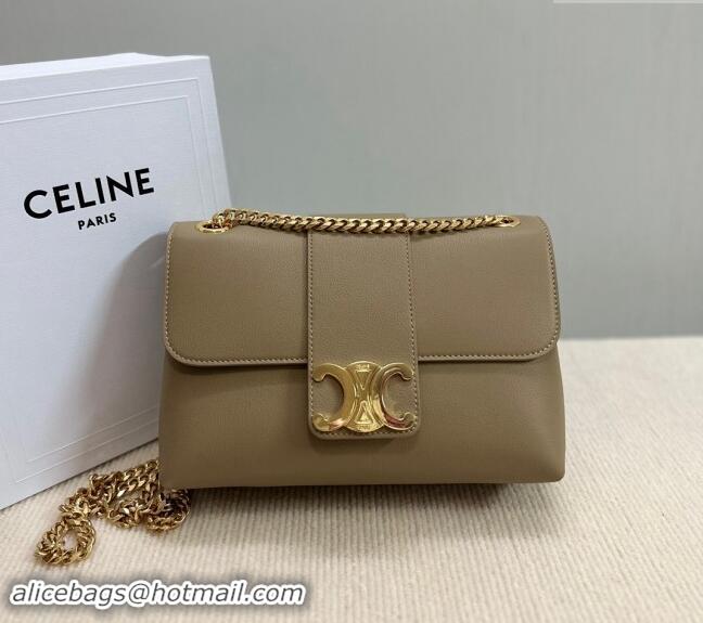 Top Design Celine Medium Victoire Shoulder Bag in Supple Calfskin 115853 Beige 2024