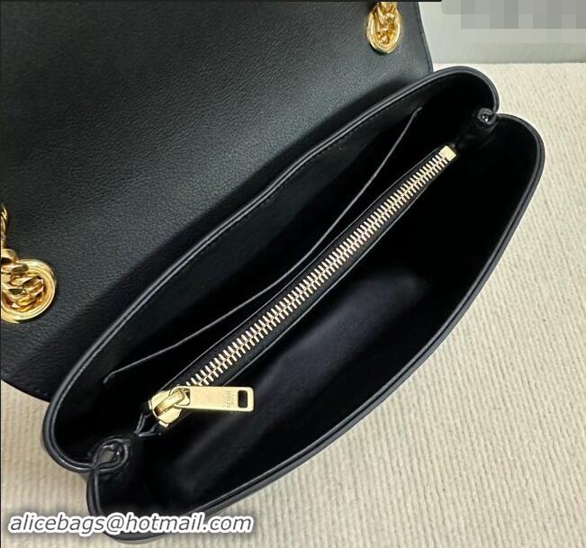 Top Design Celine Medium Victoire Shoulder Bag in Supple Calfskin 115853 Black/Gold 2024