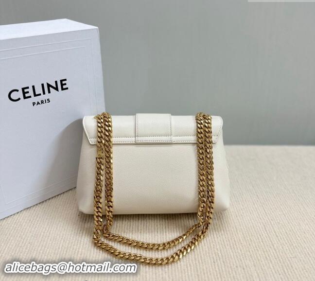 Promotional Celine Teen Victoire Shoulder bag in Supple Calfskin 116593 White 2024