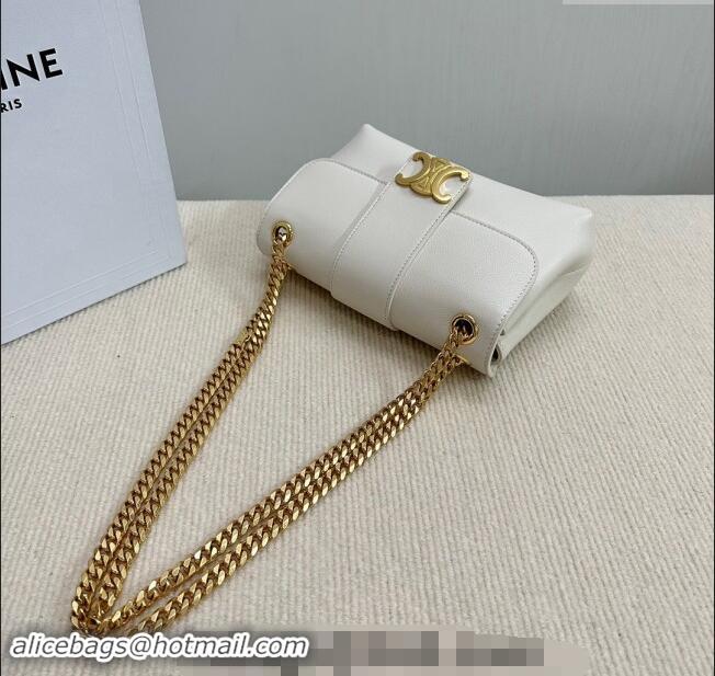 Promotional Celine Teen Victoire Shoulder bag in Supple Calfskin 116593 White 2024