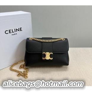 Well Crafted Celine Teen Victoire Shoulder bag in Supple Calfskin 116593 Black 2024