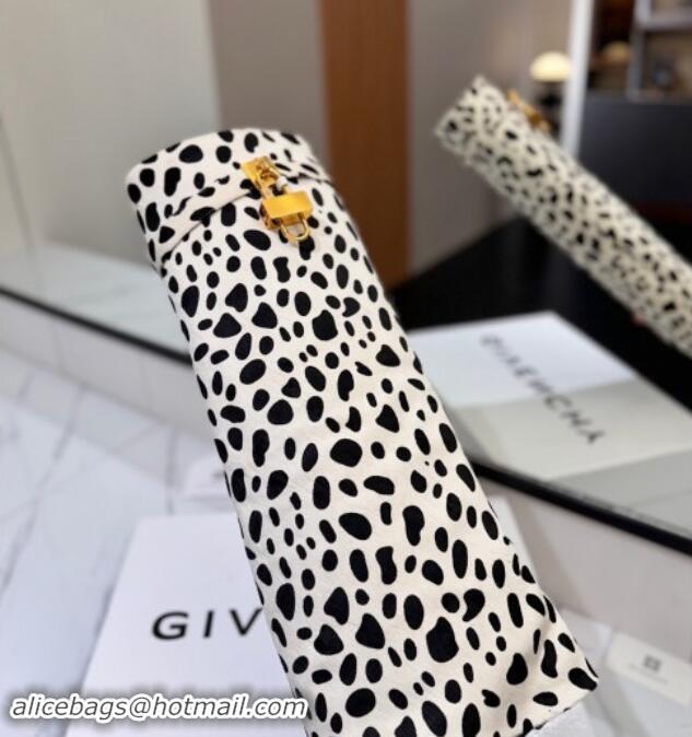 Affordable Price Givenchy Shark Lock Wedge High Boots 8.5cm in Printed Horseskin Fur White/Black 1122001