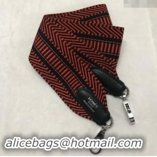 Good Taste Hermes Canvas Strap H122618 Red/Black/Silver 2024 (Full Handmade)