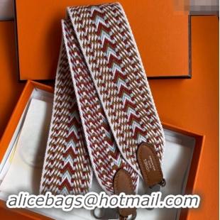 Best Quality Hermes Canvas Strap H122619 Brown/White/Silver 2024 (Full Handmade)