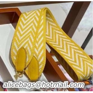 Famous Brand Hermes Canvas Strap H122620 Yellow 2024 (Full Handmade)