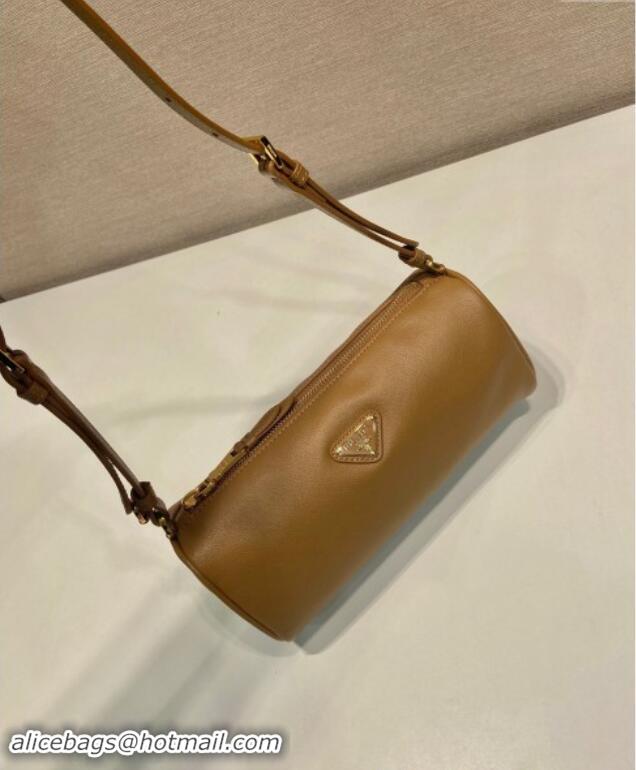 Buy Discount Prada Leather Pouch Mini Bag 1NE058 Brown 2024