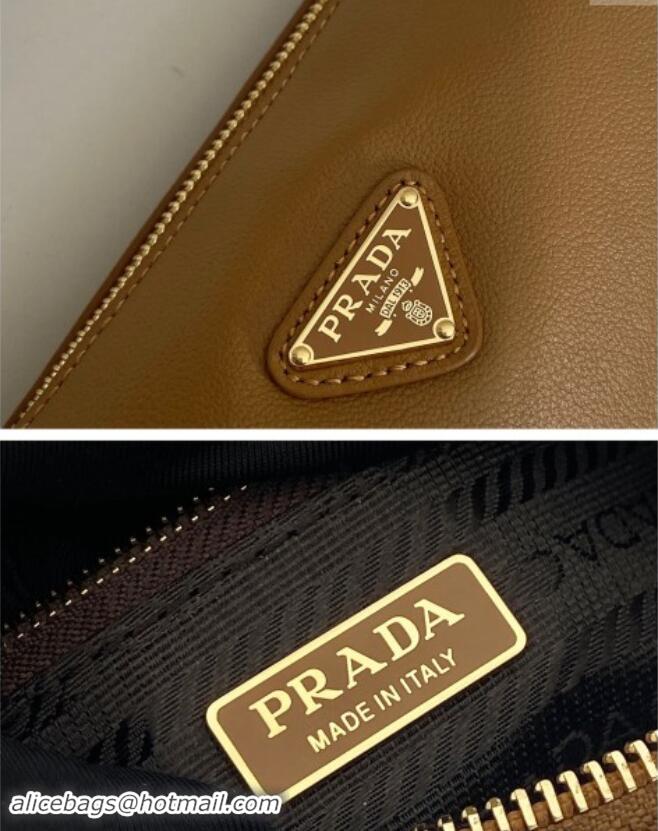 Buy Discount Prada Leather Pouch Mini Bag 1NE058 Brown 2024