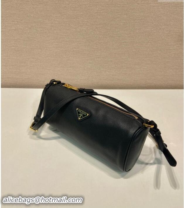 Top Quality Prada Leather Pouch Mini Bag 1NE058 Black 2024