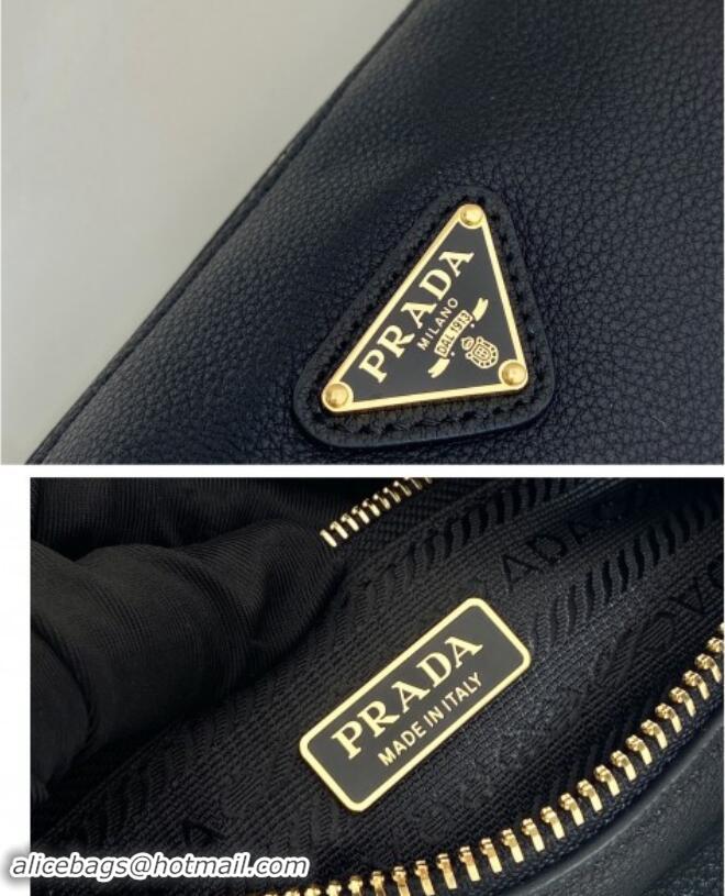 Top Quality Prada Leather Pouch Mini Bag 1NE058 Black 2024