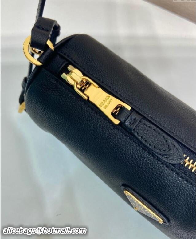 Top Quality Prada Leather Pouch Mini Bag 1NE058 Black 2024