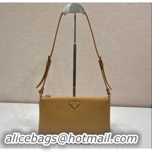 Low Cost Prada Leather Pouch Mini Bag 1NE545 Brown 2024