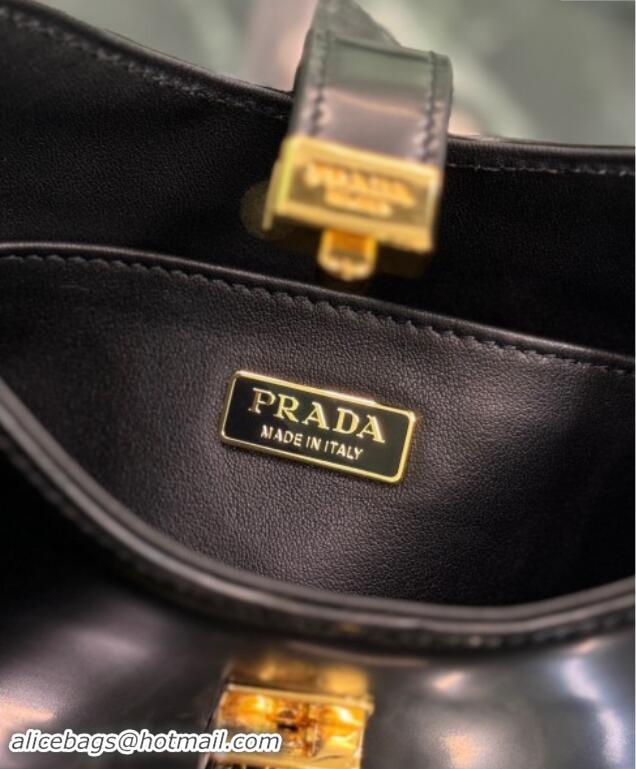 Pretty Style Prada Cleo leather hobo bag with strap 1BC169 Black 2024