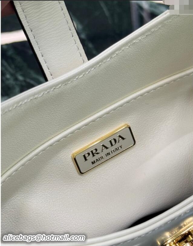 Best Price Prada Cleo leather hobo bag with strap 1BC169 White 2024