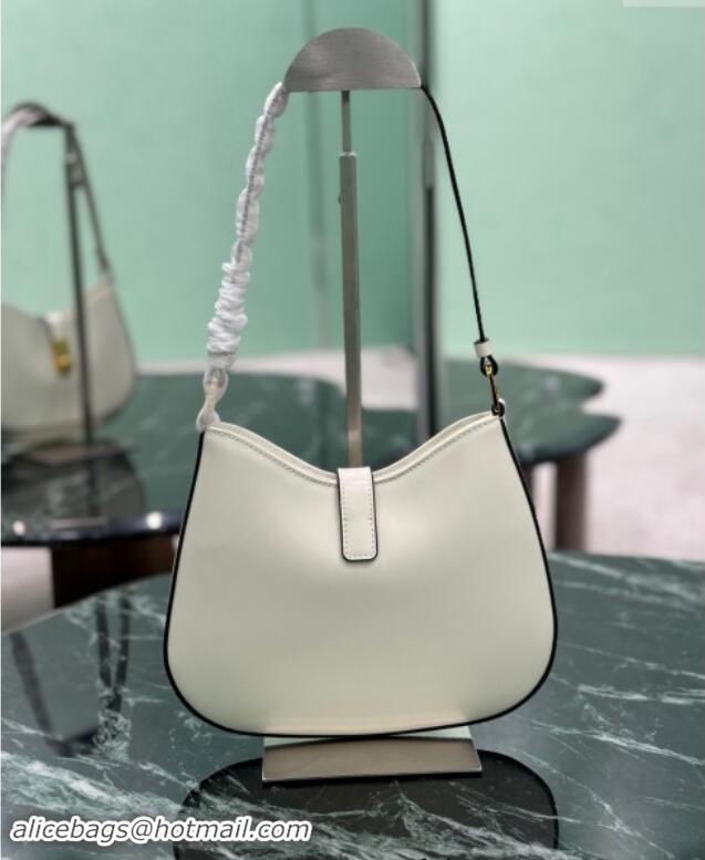 Best Price Prada Cleo leather hobo bag with strap 1BC169 White 2024