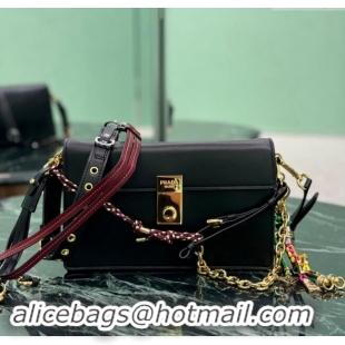 Good Product Prada Soft Sound small leather shoulder bag with charms 1BD379 Black 2024