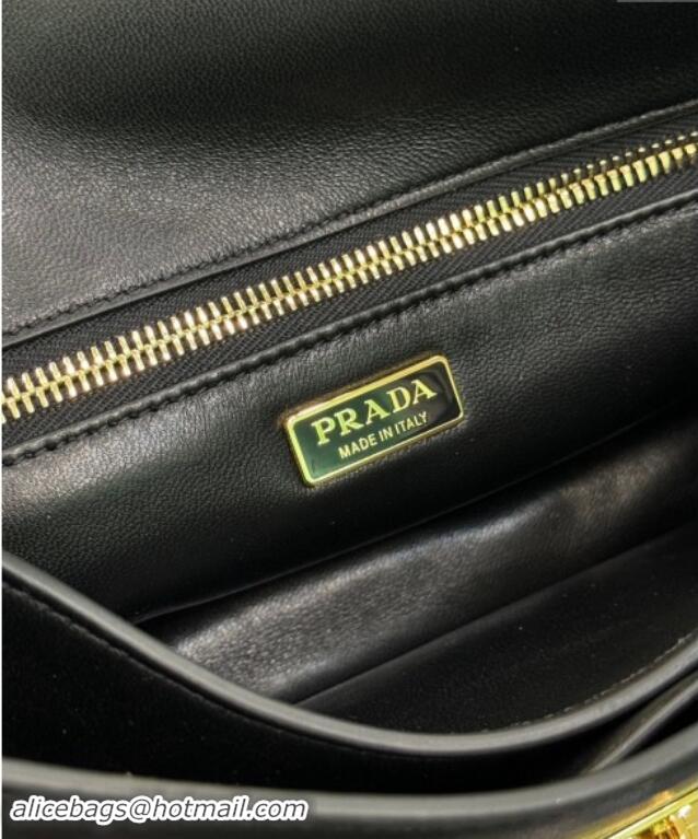 Good Product Prada Soft Sound small leather shoulder bag with charms 1BD379 Black 2024