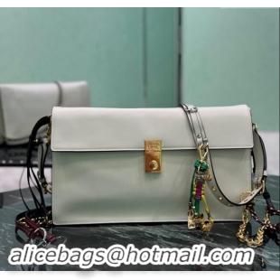 Best Price Prada Soft Sound large leather shoulder bag with charms 1BD378 White 2024