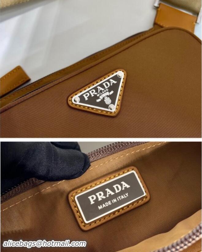 Pretty Style Prada Mens Re-Nylon and leather belt bag 2ZH108 Cork Beige 2024