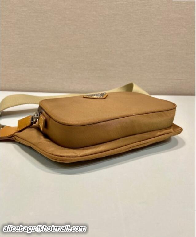 Pretty Style Prada Mens Re-Nylon and leather belt bag 2ZH108 Cork Beige 2024