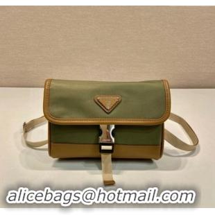 Top Grade Prada Mens Re-Nylon and leather smartphone case mini bag 2ZH108 Military Green 2024