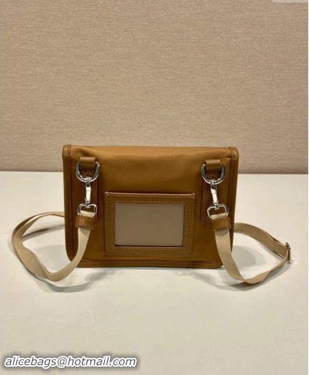 Grade Quality Prada Mens Re-Nylon and leather smartphone case mini bag 2ZH108 Cork Beige 2024