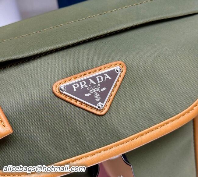 Low Price Prada Mens Re-Nylon and Saffiano leather shoulder bag 2VD070 Green 2024