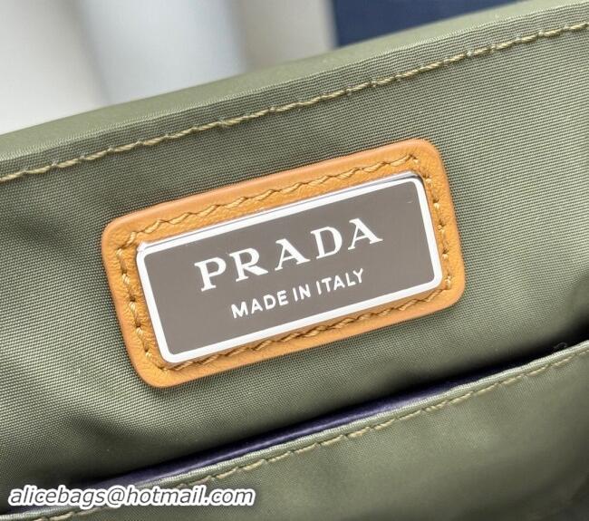 Low Price Prada Mens Re-Nylon and Saffiano leather shoulder bag 2VD070 Green 2024