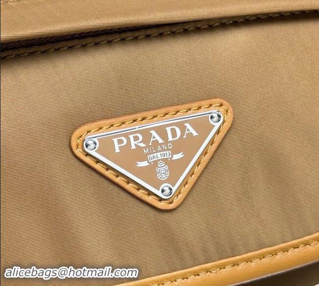 Top Design Prada Mens Re-Nylon and Saffiano leather shoulder bag 2VD070 Cork Beige 2024