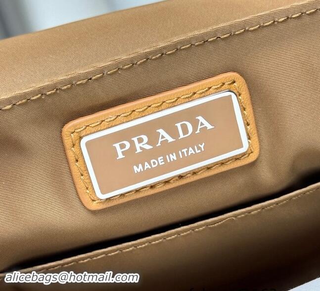 Top Design Prada Mens Re-Nylon and Saffiano leather shoulder bag 2VD070 Cork Beige 2024