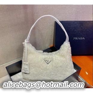 Pretty Style Prada Re-Edition 2000 Terry Hobo Mini bag 1NE515 White 2024