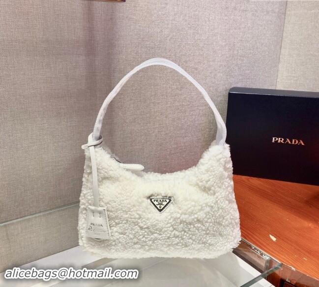 Pretty Style Prada Re-Edition 2000 Terry Hobo Mini bag 1NE515 White 2024