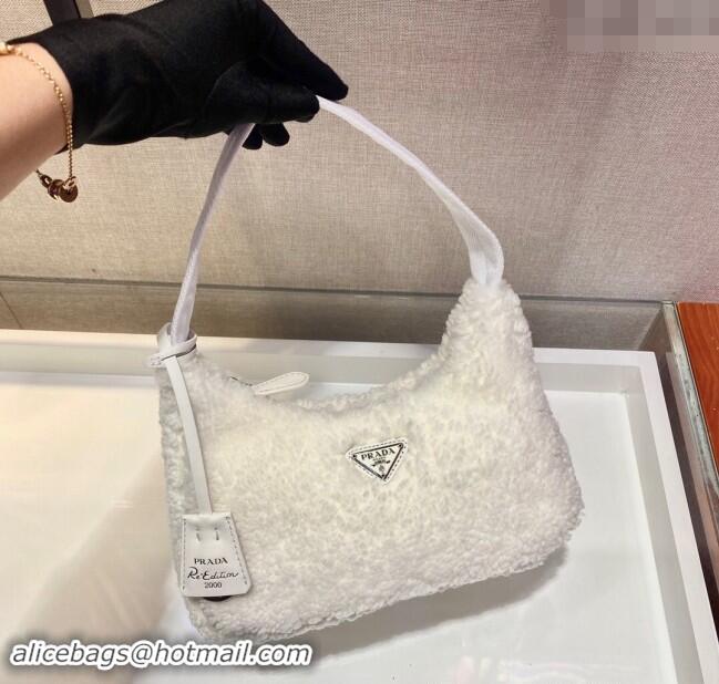 Pretty Style Prada Re-Edition 2000 Terry Hobo Mini bag 1NE515 White 2024