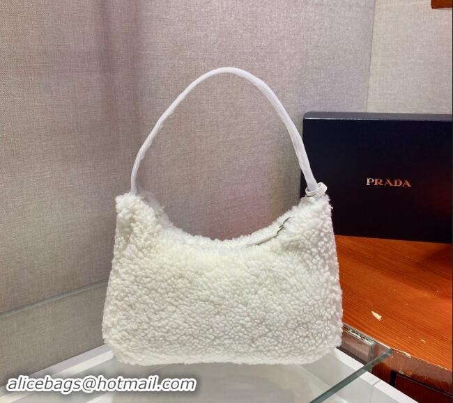 Pretty Style Prada Re-Edition 2000 Terry Hobo Mini bag 1NE515 White 2024