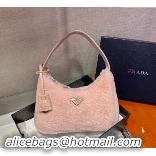 Cheap Price Prada Re-Edition 2000 Terry Hobo Mini bag 1NE515 Light Pink 2024