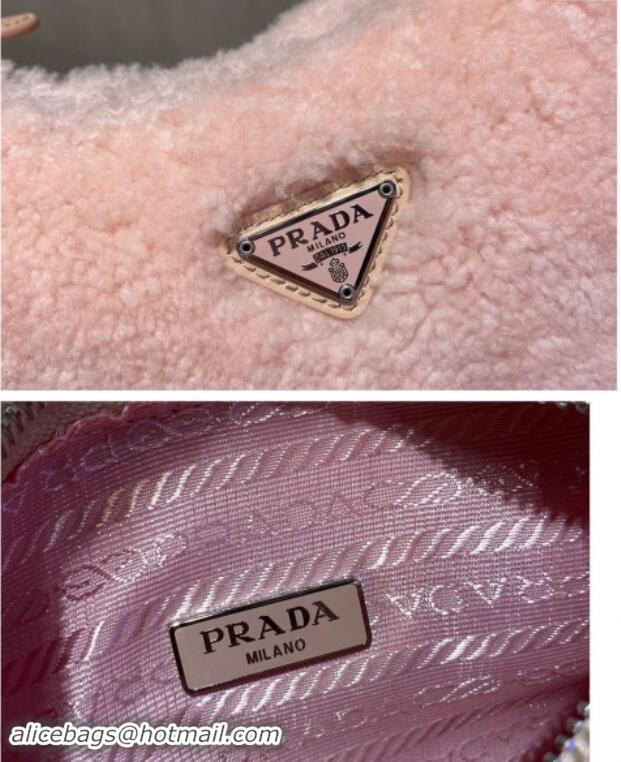 Cheap Price Prada Re-Edition 2000 Terry Hobo Mini bag 1NE515 Light Pink 2024