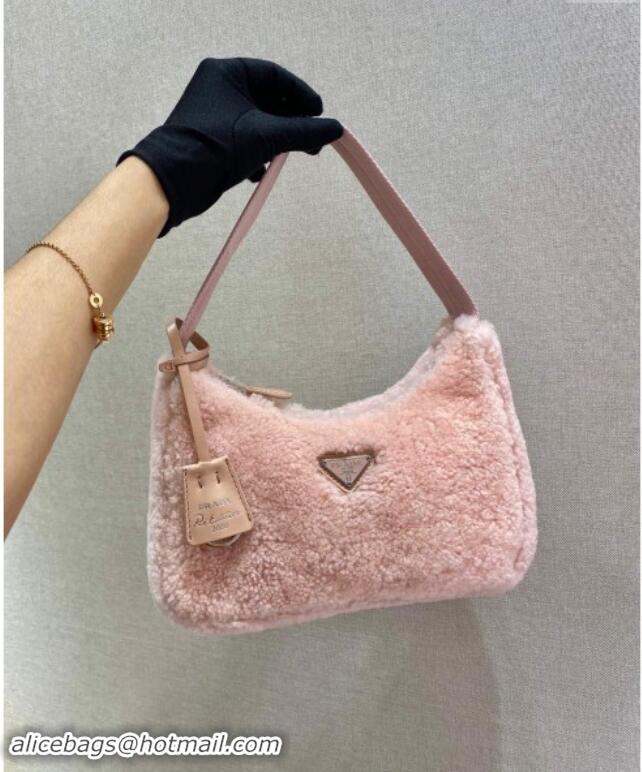 Cheap Price Prada Re-Edition 2000 Terry Hobo Mini bag 1NE515 Light Pink 2024